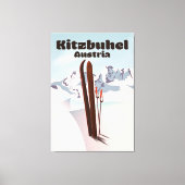kitzbuhel Austrian ski poster Canvas Afdruk (Voorkant)