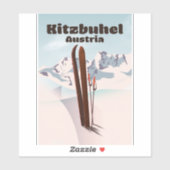 kitzbuhel Austrian ski poster Sticker (Vel)