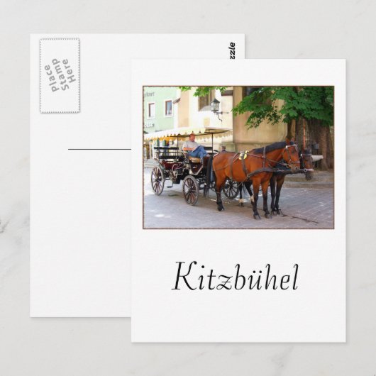 Kitzbuhel in Tirol, Oostenrijk - het stadsbeeld Briefkaart (Voorkant / Achterkant)