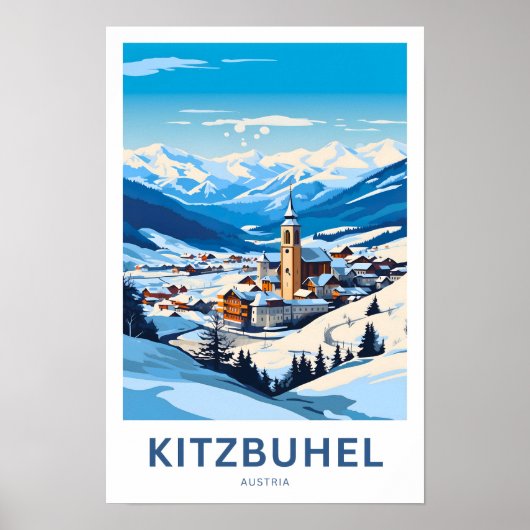 Kitzbuhel Oostenrijk Reisprint Poster (Voorkant)