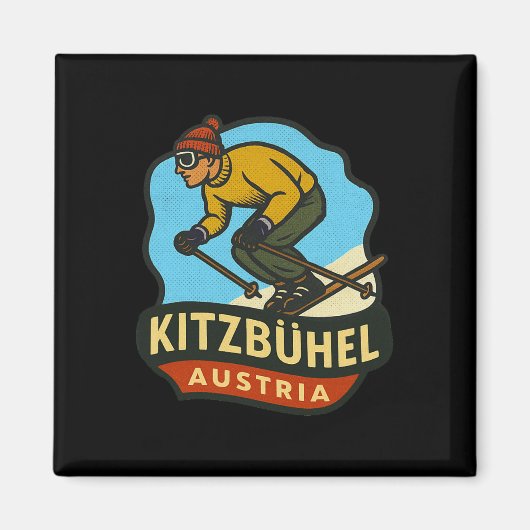 Kitzbühel Oostenrijk Skien Magneet (Voorkant)