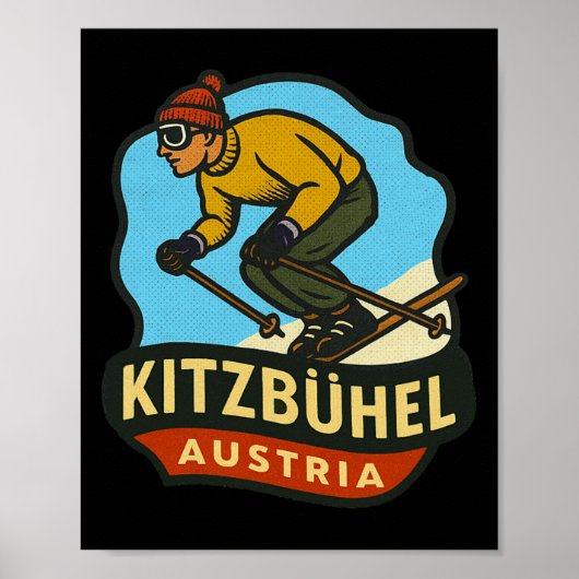 Kitzbühel Oostenrijk Skien Poster (Voorkant)