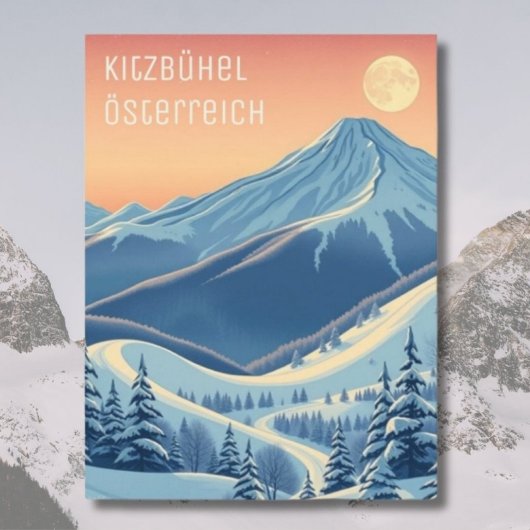 Kitzbühel Oostenrijk skivakantie Modern Briefkaart