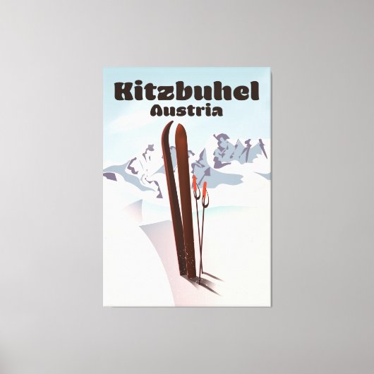 Kitzbühel Oostenrijkse ski-poster Canvas Afdruk (Voorkant)