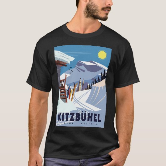 Kitzbuhel Ski Poster T-shirt (Voorkant)