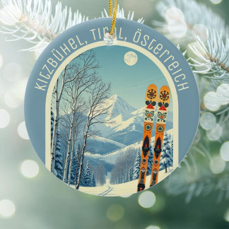 Kitzbühel Tirol Österreich ski souvenir  Keramisch Ornament