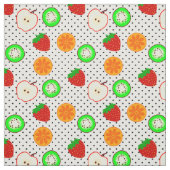 Kiwi Aardbei Appelvruchten stippen Stof (Swatch)