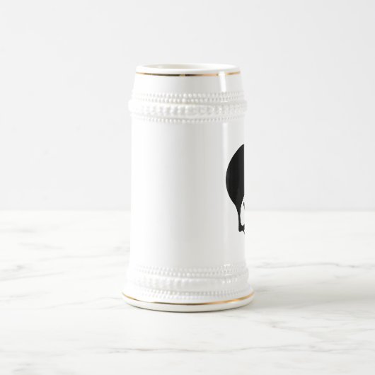 Kiwi Alle zwarte tinten en alle witte en witte Nie Bierpul (Center)