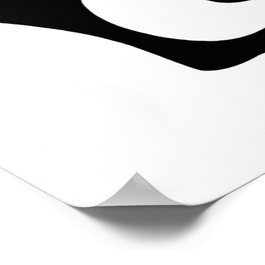 Kiwi Alle zwarte tinten en alle witte en witte Nie Poster (Hoek)