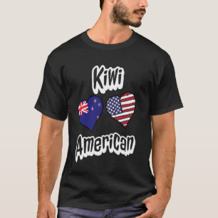 Kiwi Amerikaanse Vlag Harten Combo Nieuw-Zeeland T-shirt