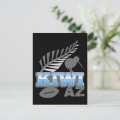 KIWI AZ rugbyvogel en zilverfern Nieuw-Zeeland Briefkaart (Staand voorkant)