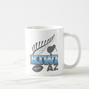KIWI AZ rugbyvogel en zilverfern Nieuw-Zeeland Koffiemok