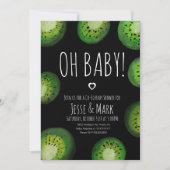 Kiwi Baby shower Waterverf Polk Stippen Kaart (Voorkant)