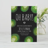 Kiwi Baby shower Waterverf Polk Stippen Kaart (Staand voorkant)
