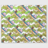 Kiwi Bash Green Chevron Baby Stuff Cadeaupapier (Vlak)