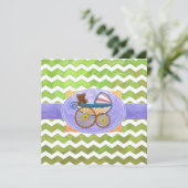 Kiwi Bash Green Chevron Baby Stuff Kaart (Staand voorkant)