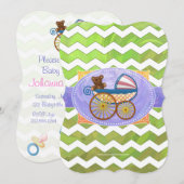 Kiwi Bash Green Chevron Baby Stuff Kaart (Voorkant / Achterkant)