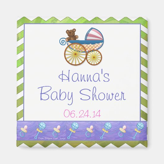 Kiwi Bash Green Chevron Baby Stuff Magneet (Voorkant)