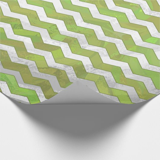 Kiwi Bash Green Chevron Pattern Cadeaupapier (Hoek)