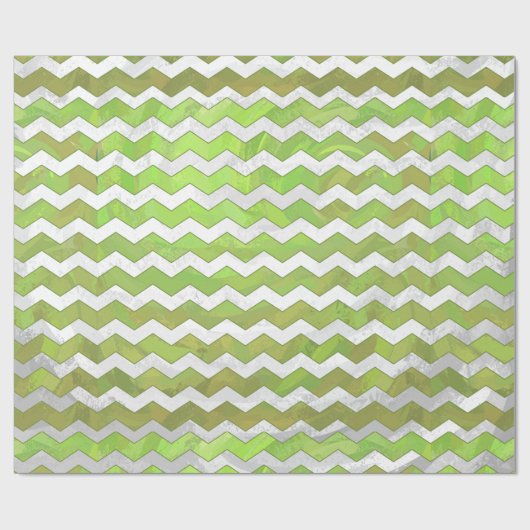 Kiwi Bash Green Chevron Pattern Cadeaupapier (Vlak)
