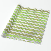 Kiwi Bash Green Chevron Pattern Cadeaupapier (Uitgerold)