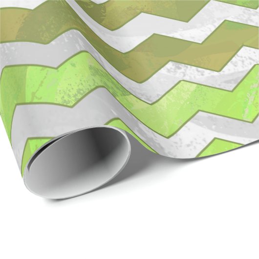 Kiwi Bash Green Chevron Pattern Cadeaupapier (Rol Hoek)