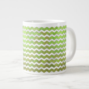 Kiwi Bash Green Chevron Pattern Grote Koffiekop