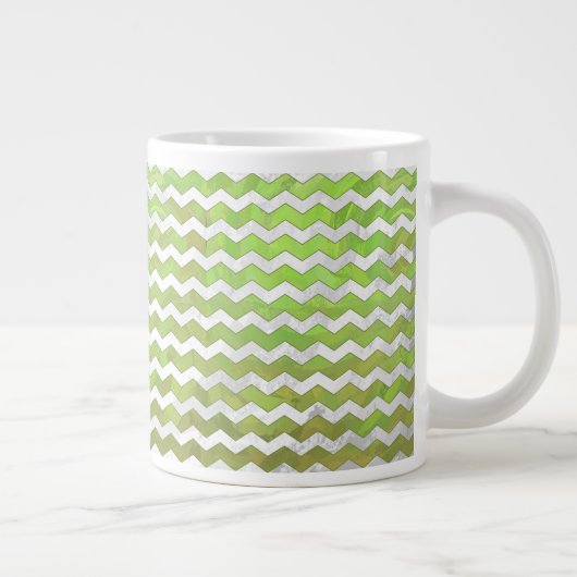 Kiwi Bash Green Chevron Pattern Grote Koffiekop (Rechts)