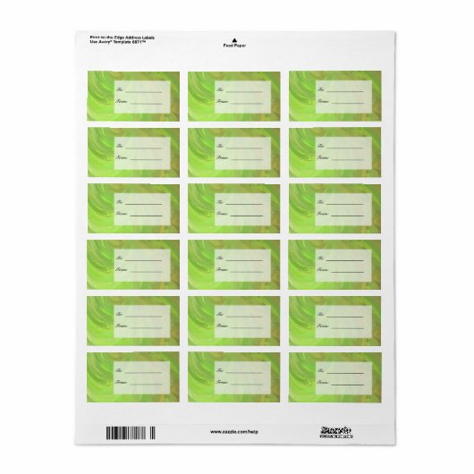 Kiwi Bash Green en Black Monogram Etiket (Full Sheet)