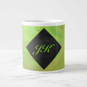 Kiwi Bash Green en Black Monogram Grote Koffiekop