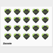 Kiwi Bash Green en Black Monogram Hart Sticker (Vel)