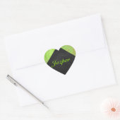 Kiwi Bash Green en Black Monogram Hart Sticker (Envelop)