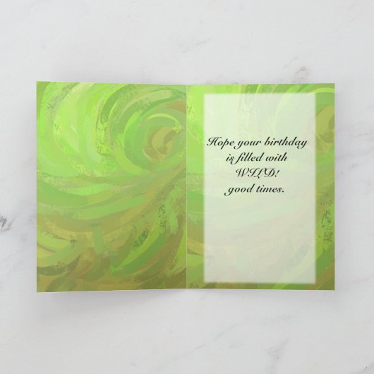 Kiwi Bash Green en Black Monogram Kaart (Binnen)