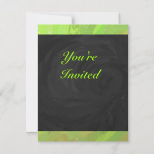 Kiwi Bash Green en Black Monogram Kaart