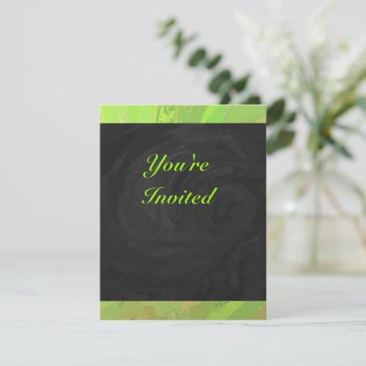 Kiwi Bash Green en Black Monogram Kaart (Staand voorkant)