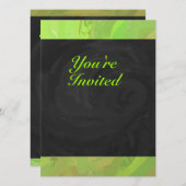 Kiwi Bash Green en Black Monogram Kaart (Voorkant / Achterkant)