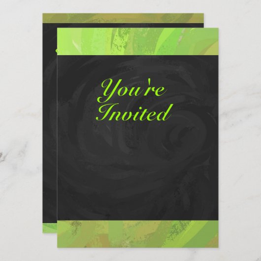 Kiwi Bash Green en Black Monogram Kaart (Voorkant / Achterkant)