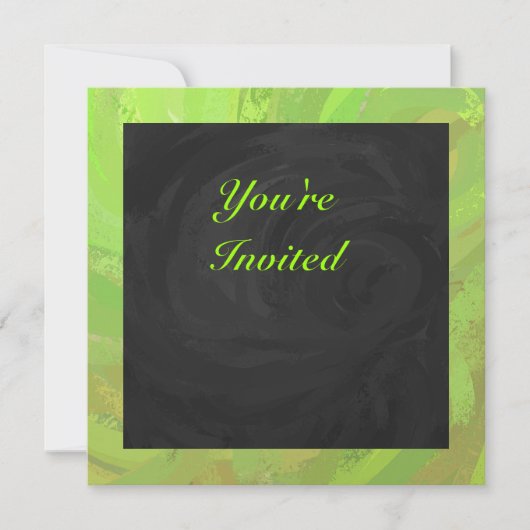 Kiwi Bash Green en Black Monogram Kaart (Voorkant)