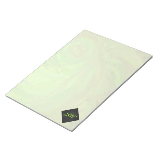 Kiwi Bash Green en Black Monogram Notitieblok (Schuin)