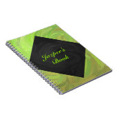 Kiwi Bash Green en Black Monogram Notitieboek (Rechterzijde)