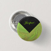 Kiwi Bash Green en Black Monogram Ronde Button 3,2 Cm (Voorkant /achterkant)