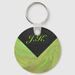 Kiwi Bash Green en Black Monogram Sleutelhanger