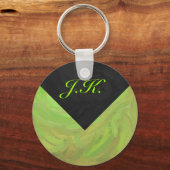 Kiwi Bash Green en Black Monogram Sleutelhanger (Voorkant)