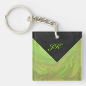 Kiwi Bash Green en Black Monogram Sleutelhanger (Voorkant)