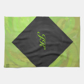 Kiwi Bash Green en Black Monogram Theedoek (Horizontaal)