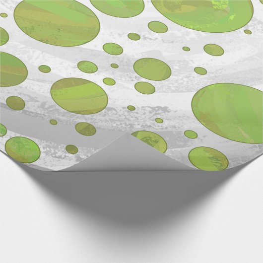 Kiwi Bash Green Polka Dot Cadeaupapier (Hoek)