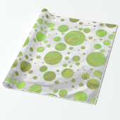 Kiwi Bash Green Polka Dot Cadeaupapier (Uitgerold)
