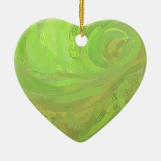Kiwi Bash Green Swirl Keramisch Ornament (Voorkant)