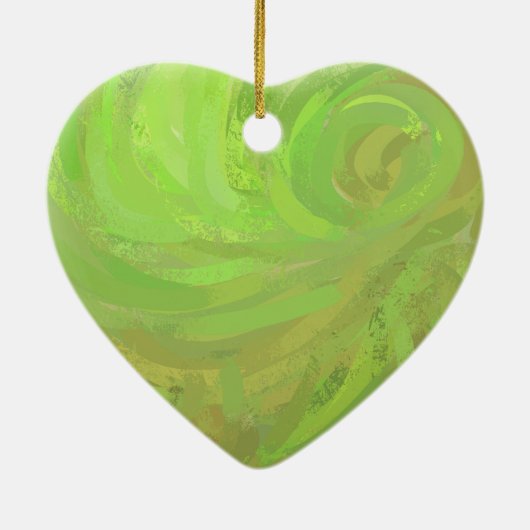 Kiwi Bash Green Swirl Keramisch Ornament (Achterkant)