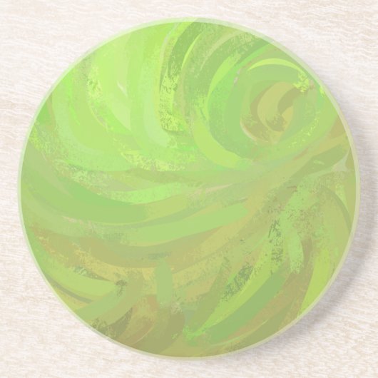 Kiwi Bash Green Swirl Zandsteen Onderzetter (Voorkant)